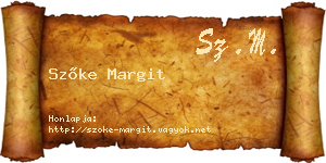 Szőke Margit névjegykártya